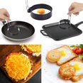 thumbnail image 5 of Anillos de huevo frito, molde de huevo frito de acero inoxidable de 4 piezas con cepillo para hornear y manopla de horno de silicona resistente, antiadherente para huevos fritos Crumpets bistec JFHHH pequeña, 5 of 5