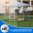 thumbnail image 4 of Dextrus XXL Heavy-Duty Outdoor Dog Kennel with UV-Resistant Roof & Lock - 13.1×11.2×7.6FT Reinforced Pet Pen House for Yard, Medium & Large Dogs Playpen with Dual-Door Design, 4 of 9