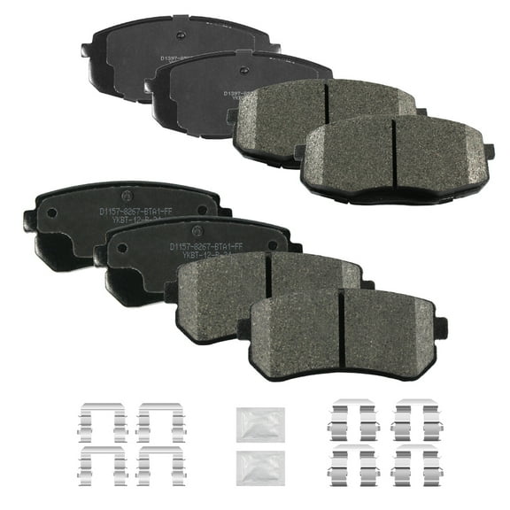 ACB ZONE Front & Rear Disc Ceramic Brake Pads Set w/Hardware Fit for 2009 2010 2011 2012 Hyundai Elantra 2010-2013 Kia Forte/Forte Koup 2012 Kia Forte5
