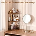thumbnail image 5 of Corner Bathroom Counter Organizer, 3-Tier Wood Countertop Organizer for Perfume, Makeup Storage, Skincare Organizers for Vanity, Counter Corner Shelf for Kitchen, Bathroom, Dresser (Rustic Brown), 5 of 7