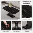 thumbnail image 4 of Sumdeal 63" Morden Faux Marble Dining Room Table,Big Kitchen Dining Table for 6-8 with MDF Base,Black, 4 of 6