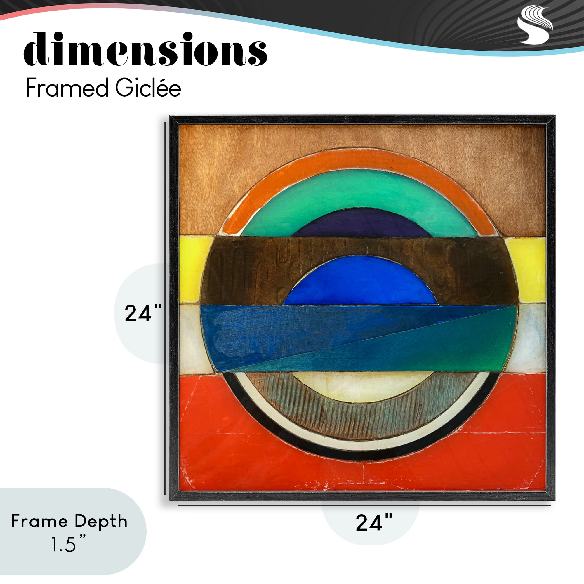 Stupell Industries Bisected Circle Structure Black Framed Giclee Art, design by Matthew Finger