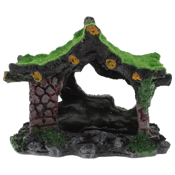 KAKOWELY Refugio de resina para peces, escondite decorativo para peces, cueva de resina para acuario, decoración para pecera