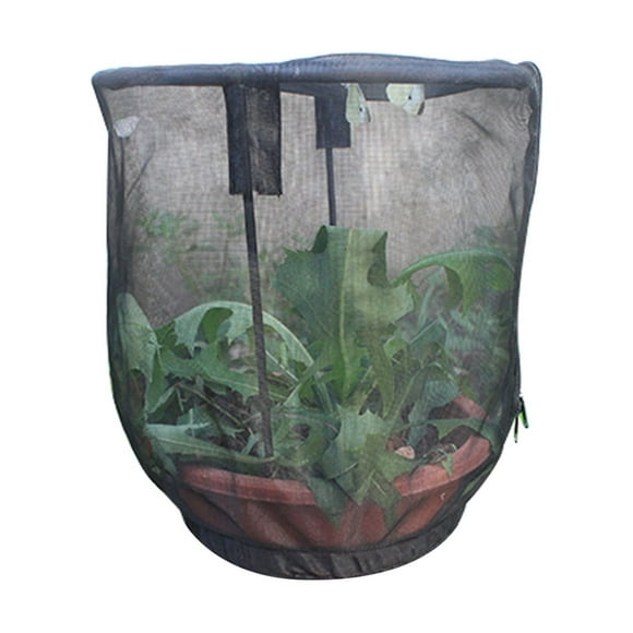 JENIKR Insect Net Cage Flower Pot Net Cage Insect Ornamental Cage Shade Cage Flower Pots black