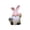 H002- Style B, variant on Bunny decorations, Easter decorations, 5 in Polyresin Gnome Statue, Spring decoration, Held Pink Egg, Side White Rabbit, Seasonal Accent, 1 Pc (161 Chars)