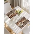 thumbnail image 5 of Brown Beige Placemats Set of 12, Rustic Farmhouse Dog Paw Vintage Placemats for Dining Table, Place Mats for Kitchen Tabletop, Waterproof Wipeable Dining Table Mats Set, 5 of 9