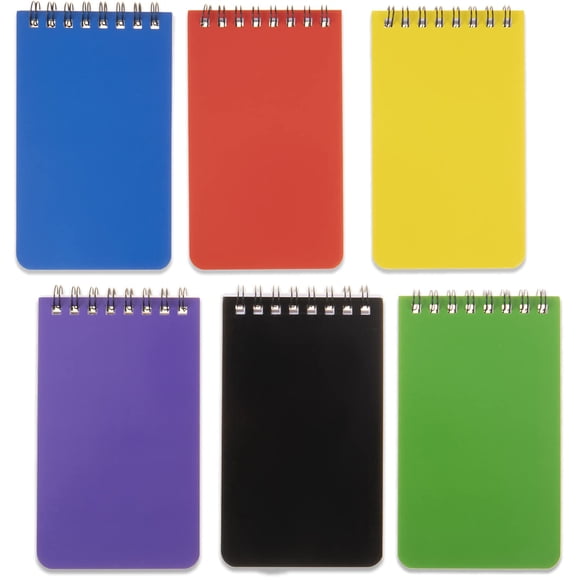 Cuaderno QiCheng de 6 unidades con espiral, 7,5 x 12,5 cm, de bolsillo