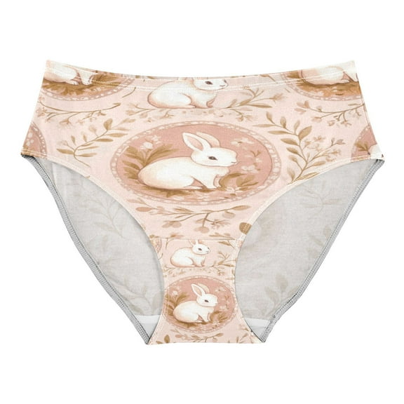 Women's Underwear Pink and Peach Rabbits Hipster Panties Underwear for women, X-Small