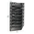 thumbnail image 3 of Mind Reader Wall File Organizer, 8 Pocket Hanging Document Rack, Office Wall Mount, Metal Mesh, Black, 3 of 6