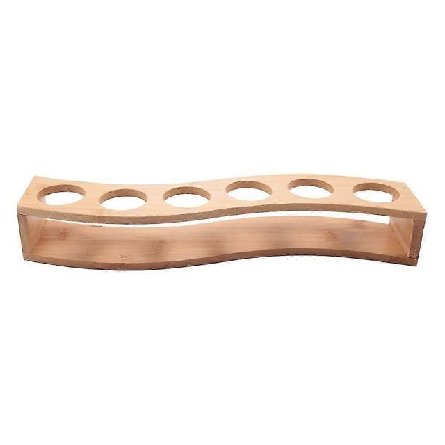 Shot Glass Holder Set-1oz/30ml Shot Glass Set Bamboo Shot Glass Holder, 6pcs Shot Glass Set, Perfect for Party, Bar