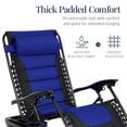 thumbnail image 4 of Best Choice Products Oversized Padded Zero Gravity Chair, Folding Outdoor Patio Recliner w/ Side Tray - Blue, 4 of 7