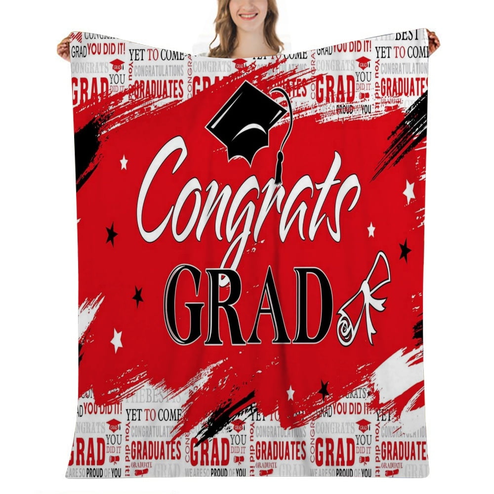 Graduation Blanket for Class of 2023, Graduate Class of 2023 Pink