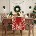 thumbnail image 2 of Red Snowflakes Christmas Winter Xmas Cloth Table Runner Burlap Table Decoration for Home Kitchen Dining Dinner Indoor Holiday Farmhouse Decor 13.8x71 Inch, 2 of 6