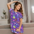 thumbnail image 3 of Naloa Chemistry Tools Print Women Nightgowns,Womens Loungewear,Short Sleeve Sleepwear,Comfy Ladies Nightdress, 3 of 6