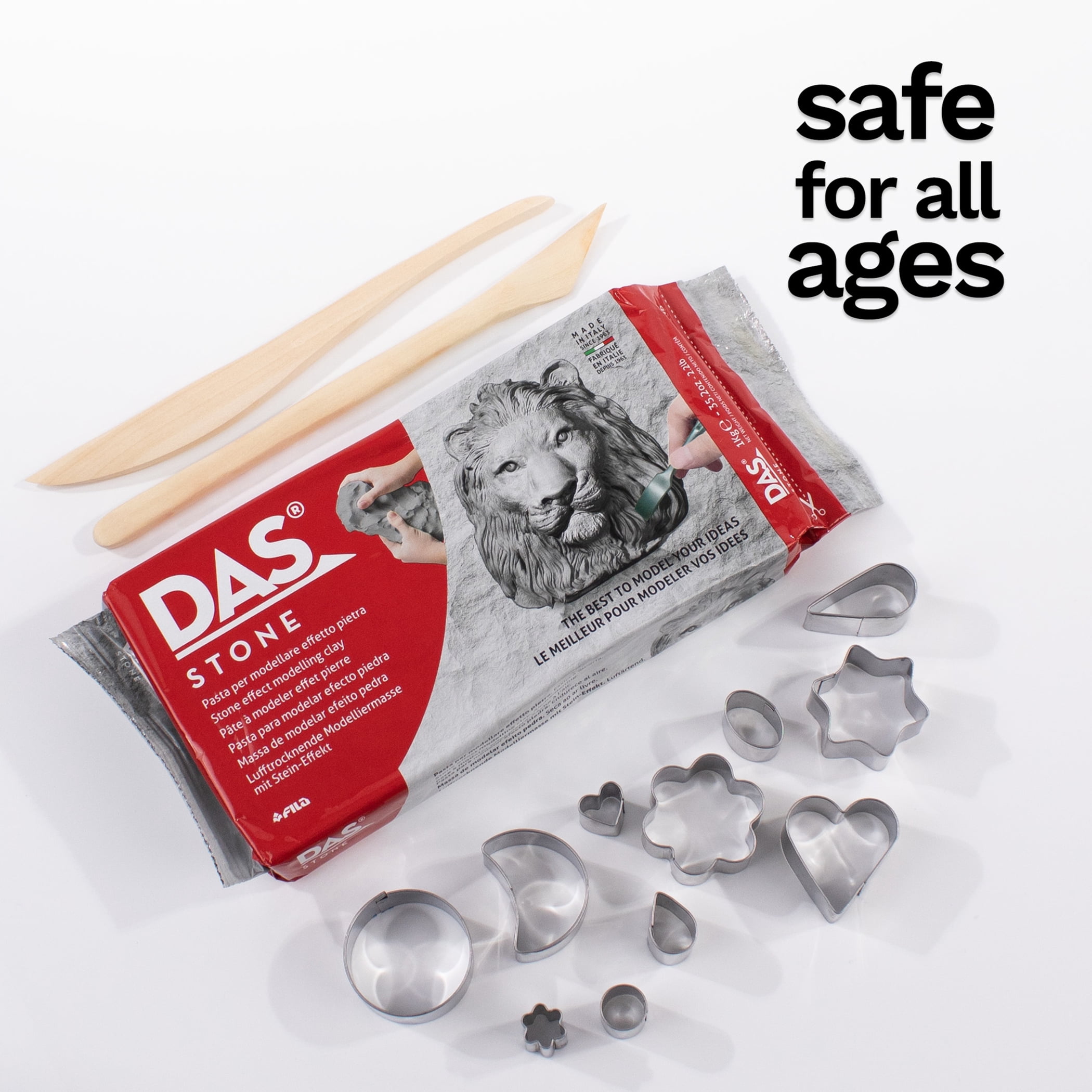 DAS Modeling Clay Air Hardening, Stone, 2.2lb, Pack of 2