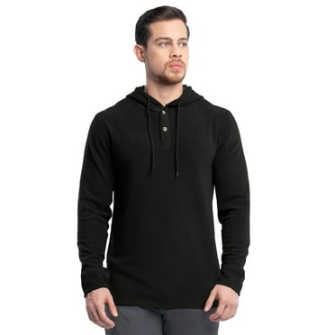 Wrangler Workwear Men's Texture Fleece Pullover Henley Hoodie, Size S-3XL