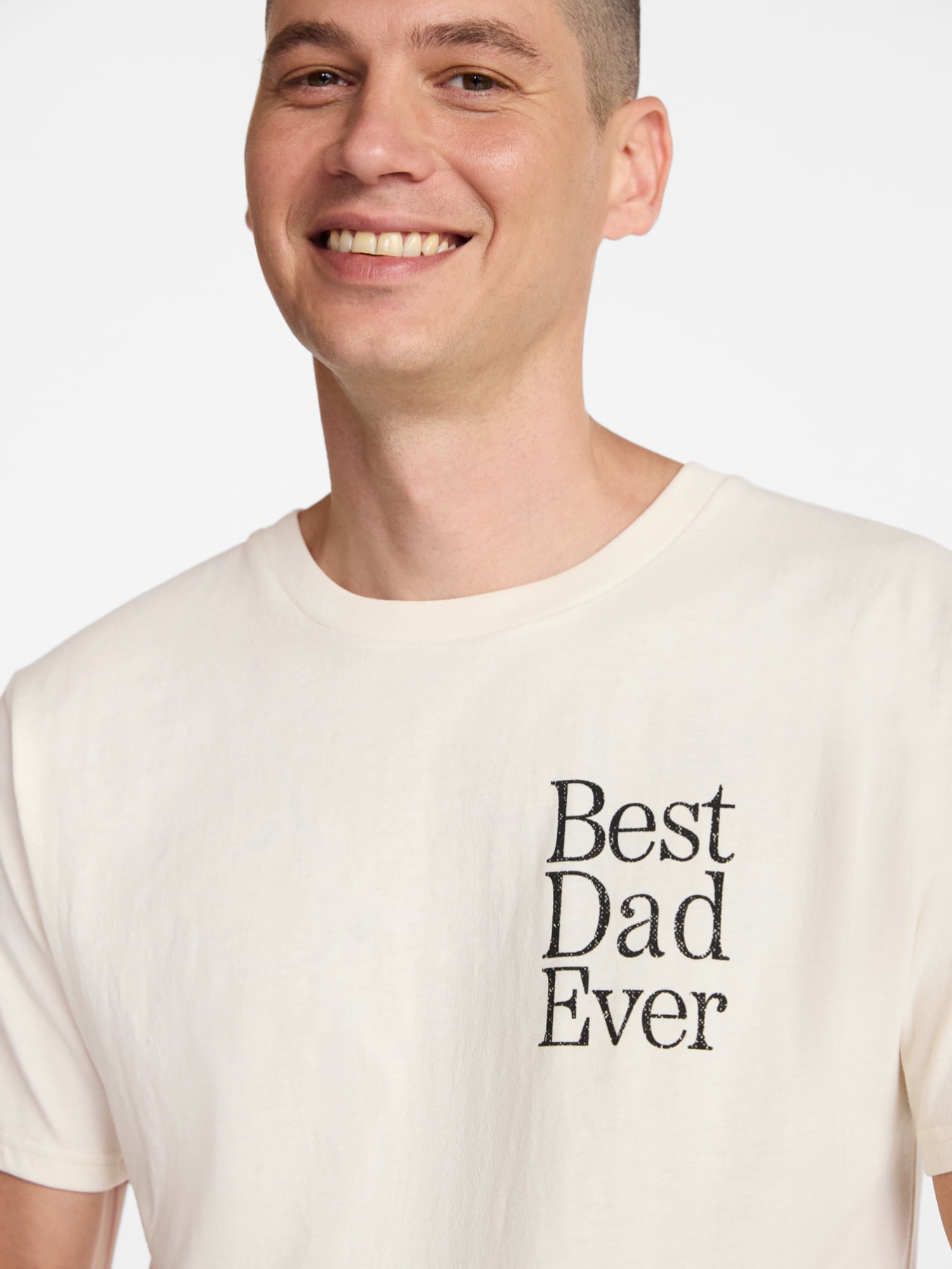 Father's Day Men's Best Dad Ever Chest Graphic Tee by Way to Celebrate, Sizes XS-5XL