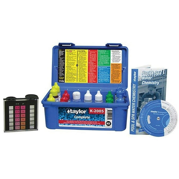 Taylor K2005 High Range Swimming Pool Total and Free Chlorine Bromine Alkalinity Hardness Base and Acid Demand pH DP Test Kit