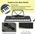 thumbnail image 3 of OUTGOO Kids Keyboard Piano, Portable 61 Keys Piano Keyboard for Beginners, Electronic Digital Piano with Built-in Dual Speaker, Microphone and Music Stand, for Boys Girls Ages 3-12, 3 of 10