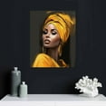 thumbnail image 4 of ONETECH African American Women Canvas Wall Art Black Woman Yellow Hair Beauty Abstract Painting Canvas Prints Living Room Bedroom Bathroom Framed Home Decor Ready to Hang,16x20 in, 4 of 4