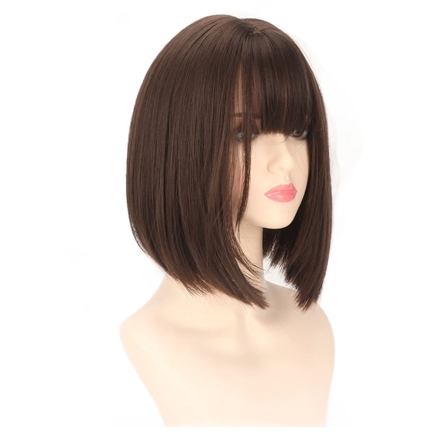 Peluca de Cabello Liso Corta, Mujeres de Moda de Peluca Bob Corta para Ropa de Fiesta