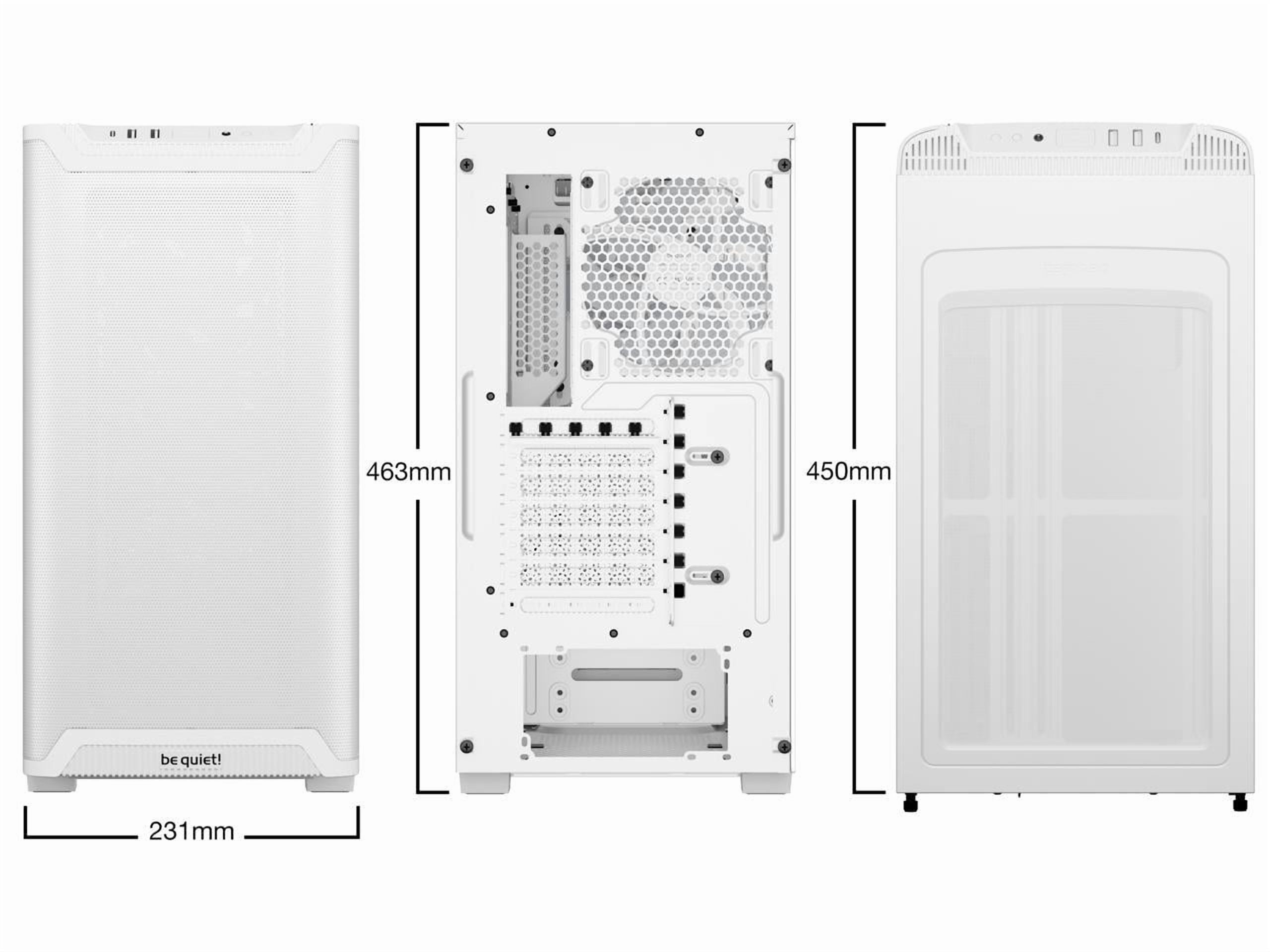 be quiet! Pure base 501 LX BGW79 White ABS / Steel / Tempered Glass Cases (Computer Cases - ATX Form)