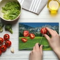 thumbnail image 4 of Yosemite Cutting Board, Falls in Yosemite National Park California USA Countryside Landmark Picture, Decorative Tempered Glass Cutting and Serving Board, Small Size, Green Blue, by Ambesonne, 4 of 5