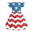 thumbnail image 6 of ZACPNCV Girls 4th of July Dress Toddler Girl USA Flag Dresses Flutter Sleeve Patriotic Clothes Independence Day Outfits Blue 11-12 Years, 6 of 6