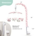 thumbnail image 3 of The Peanutshell Baby Crib Mobile for Girls, Pink Elephant, Musical, 3 of 8