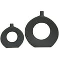 thumbnail image 2 of CosmoLiving by Cosmopolitan 10", 15"H Ceramic Modern Vase, Black, 2-Piece, 2 of 6