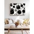 thumbnail image 4 of Black Grey Wall Art for Living Room,Canvas Picture Wall Decor for Bathroom Bedroom,Geometric Gold White Hexagon Modern Painting Artwork for Office Kitchen Hallway Dining Room Home Decorations 20"x24", 4 of 8
