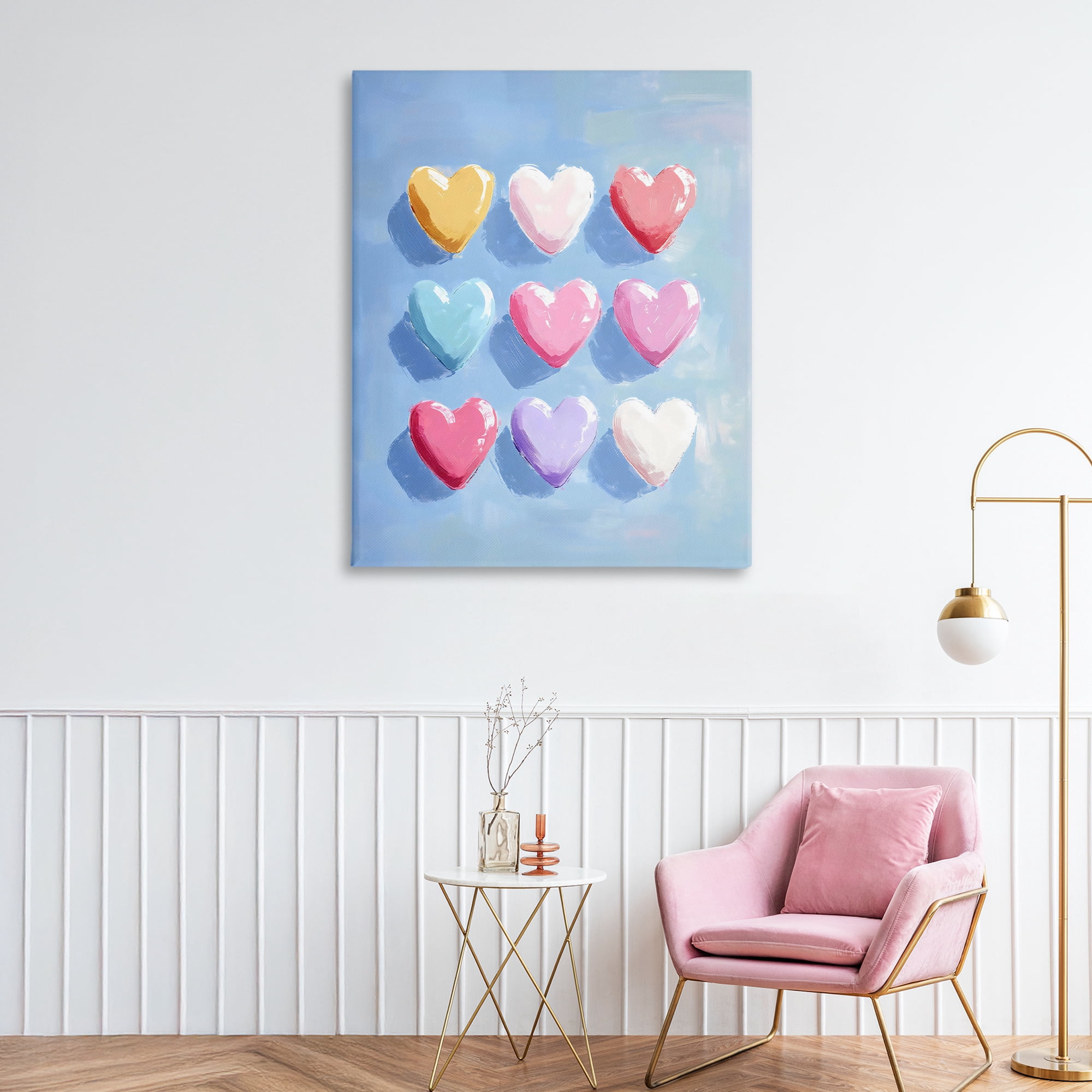 Stupell Industries Pastel Heart Grid Canvas Wall Art, design by The Prints Vibe