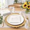 Print Shop Reception 400 Count White 3-Ply Square Wedding Reception Napkins with Mr and Mrs ...