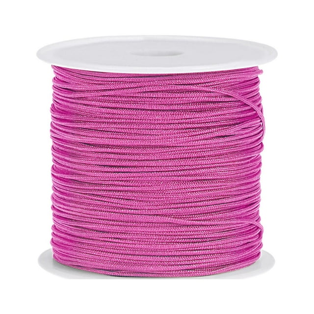 Unique Bargains Nylon Cord DIY Making Satin String Craft Wire with Plastic Spool 147ft, Pink