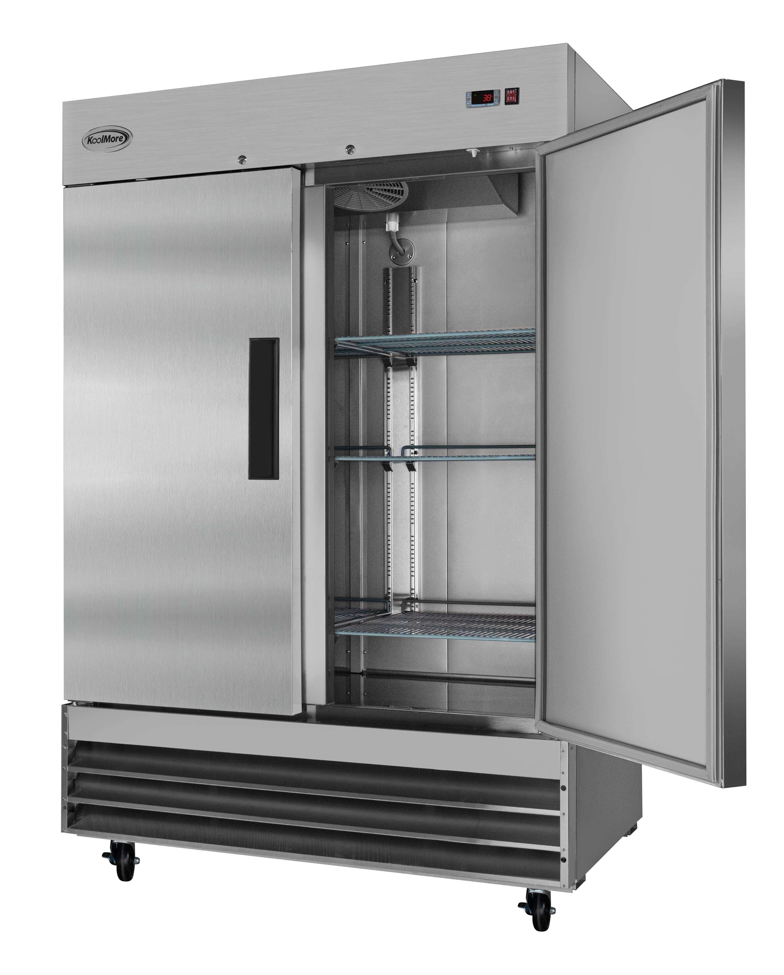 KoolMore 54 in Two Door Stainless Steel Commercial Reach-in Refrigerator Cooler - 47 Cu. ft. RIR-2D-SS