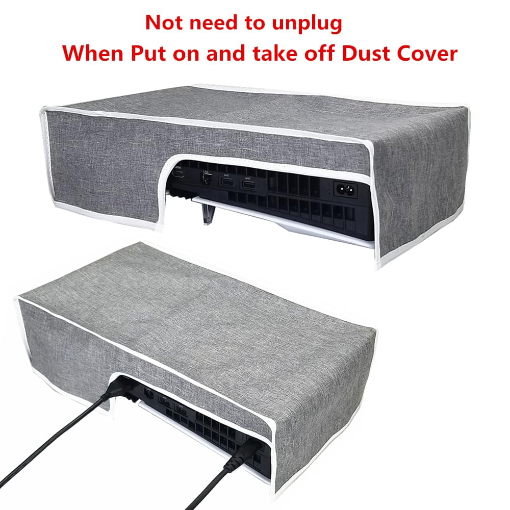 Dust Cover for PS5 Pro Console, Horizontal Dust Cover Anti-Scratch Waterproof Dust Case Sleeve for PlayStation 5 Pro Disc/Digital Edition Accessories (Gray)
