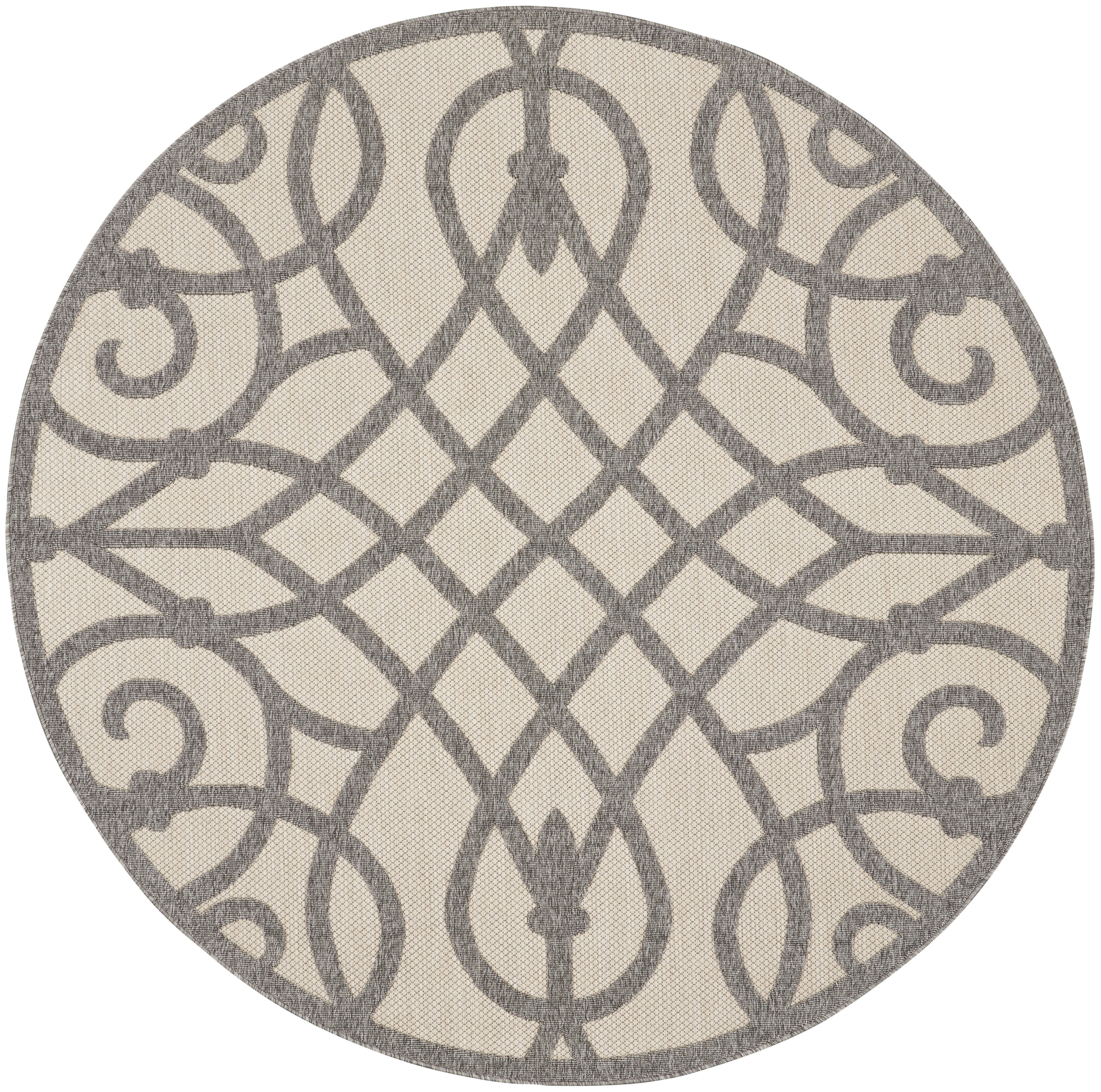 Nourison Palamos Indoor/outdoor Casual Contemporary Cream Grey Area Rug