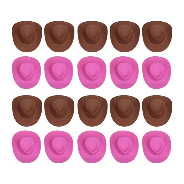 60 mini sombreros de plástico, sombreros de vaquero en miniatura, sombreros para muñecas, vestidos de muñecas, accesorios para hacer uno mismo.