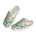 thumbnail image 2 of Fotbe Wild Sea Life Pattern Women's Fuzzy Curly Fur Memory Foam Loafer Slippers Indoor Outdoor Slippers Winter Home Shoes-42/43, 2 of 7
