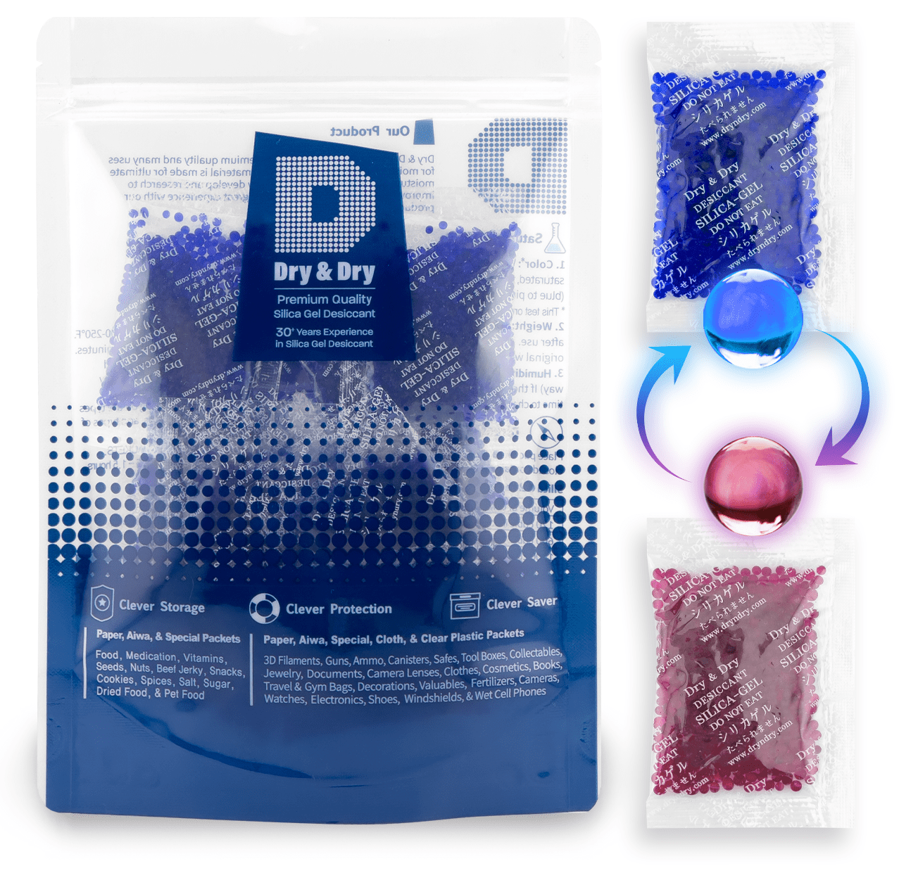 Lot De 40 Sachets Silica Gel 500g - Tyvek, Déshydratant - Neuf, Marque Wisesorb