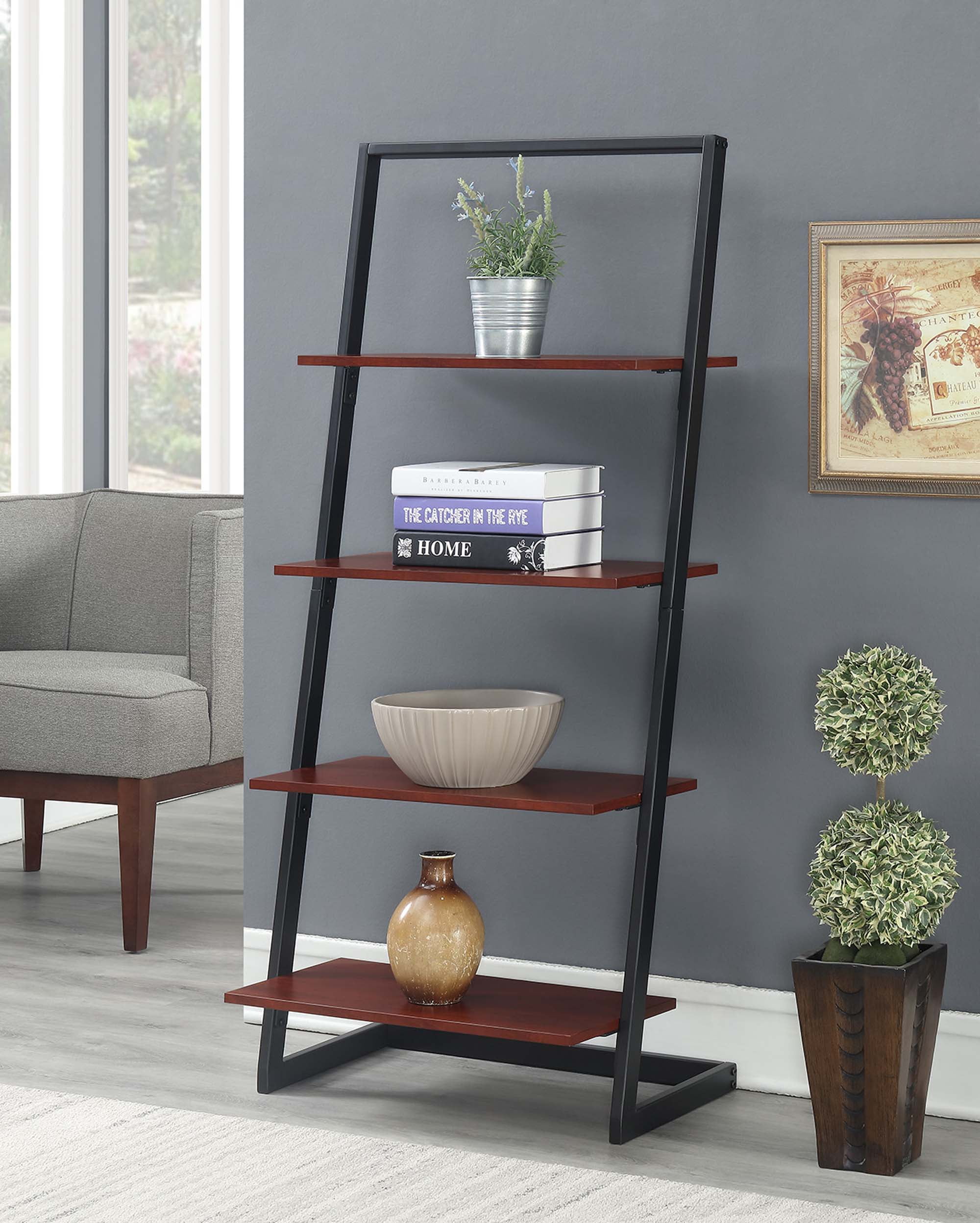 Convenience Concepts Graystone 4 Tier Ladder Bookcase/shelf, Multiple