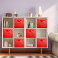 thumbnail image 3 of PinkSheep Collapsible Fabric Cube Storage Bins, Foldable Storage Cubes Organizer Bins Basket(10.5" x 10.5"), Red, 6 Pack, 3 of 14