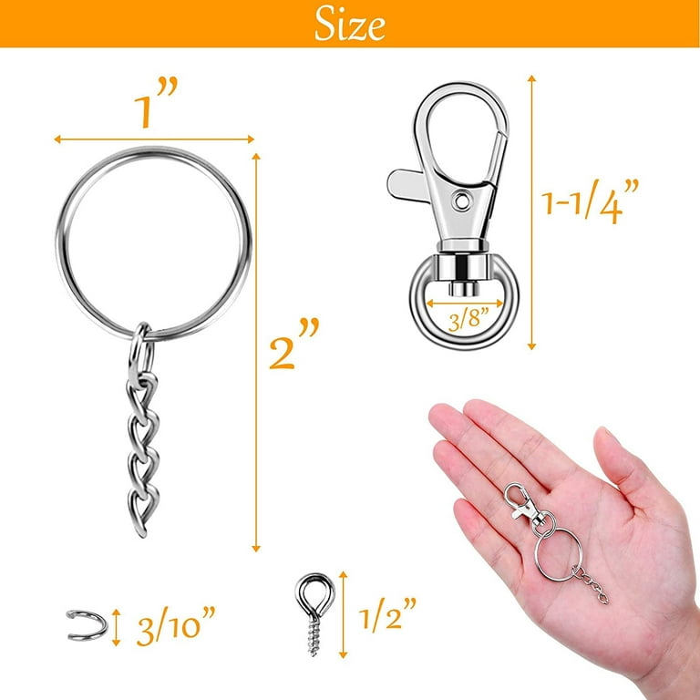 50X D Snap Hook Keychain Rings Bulk with Open Jump Ring & Connector for  Keychain and Sewing Project Making Supplies DIY - AliExpress