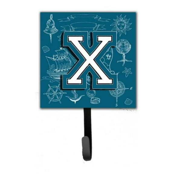 Letter X Sea Doodles Initial Alphabet Leash & Key Holder