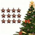 thumbnail image 2 of PuSpu 12Pcs 3.6x3.4cm Bronze Wrought Iron Metal Pentagram Christmas Tree Pendant DIY Hanging Ornament Set, Durable Star Decoration for Holiday Garland Wreath, 2 of 6