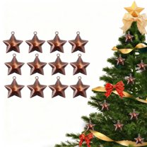 karymi 12Pcs Wrought Iron Metal Christmas DIY Star Pendant Set 1.42x1.34 inch Gold Bronze Silver Yellow Ornament Collection Kids Christmas Gifts Super Savings Week Super Savings Week