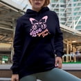 thumbnail image 2 of Love Yourself First feat. a Butterfly, Valentine's Day Art Merch Gift, Navy Blue Hooded Sweatshirt or Hoodie, Large, 2 of 5