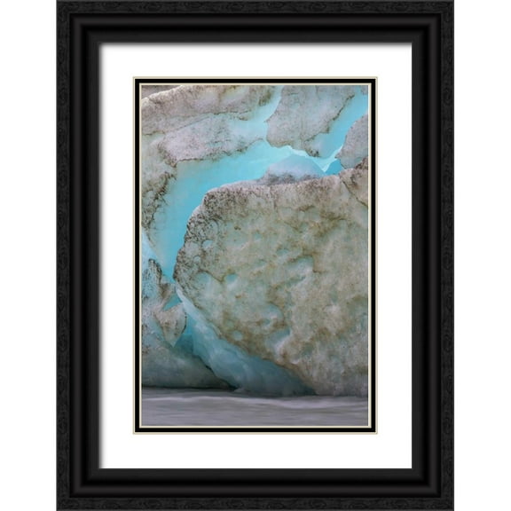 Paulson, Don 23x32 Black Ornate Wood Framed with Double Matting Museum Art Print Titled - Alaska, Glacier Bay NP Scenic of Reid Glacier