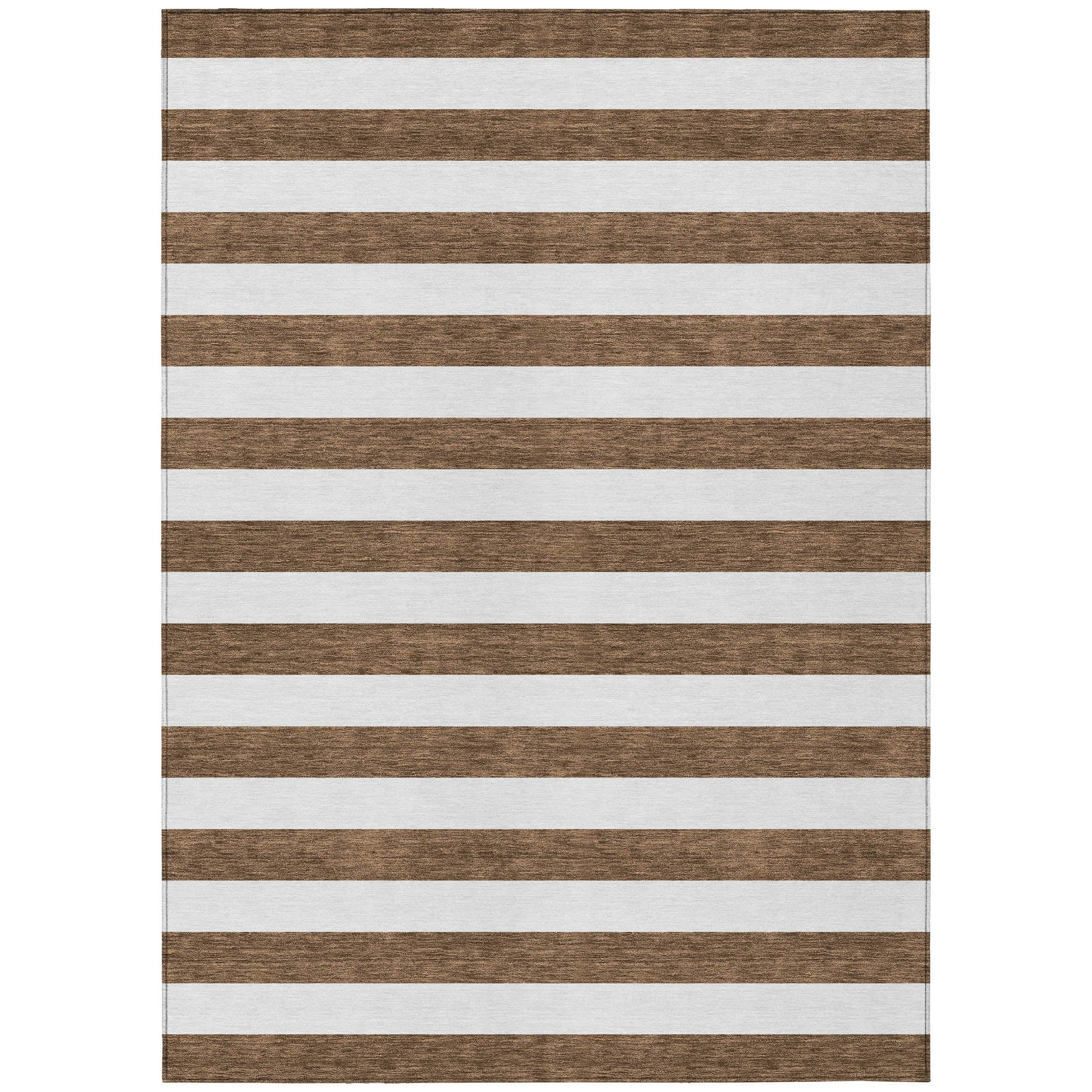 Addison Rugs Chantille Indoor/Outdoor Transitional Stripes Chocolate Washable Rectangle Rug, 3' x 5'