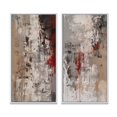 thumbnail image 2 of Designart "Fading Passion Retro Beige and Red Abstract" Abstract Painting Framed Wall Art Set Of 2 - Modern Red Frame Gallery Set For Office Decor, 2 of 6